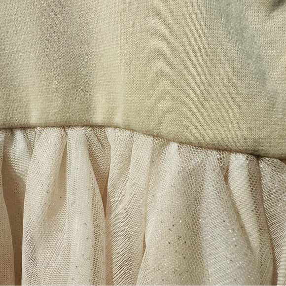 Cat & Jack champagne sequin, glitter sleeveless dress with toule. - Picture 8 of 9